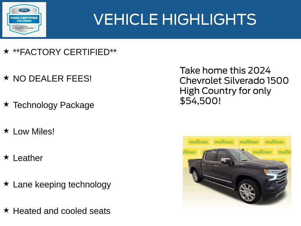 Used 2024 Chevrolet Silverado 1500 High Country w/ Technology Package image 16