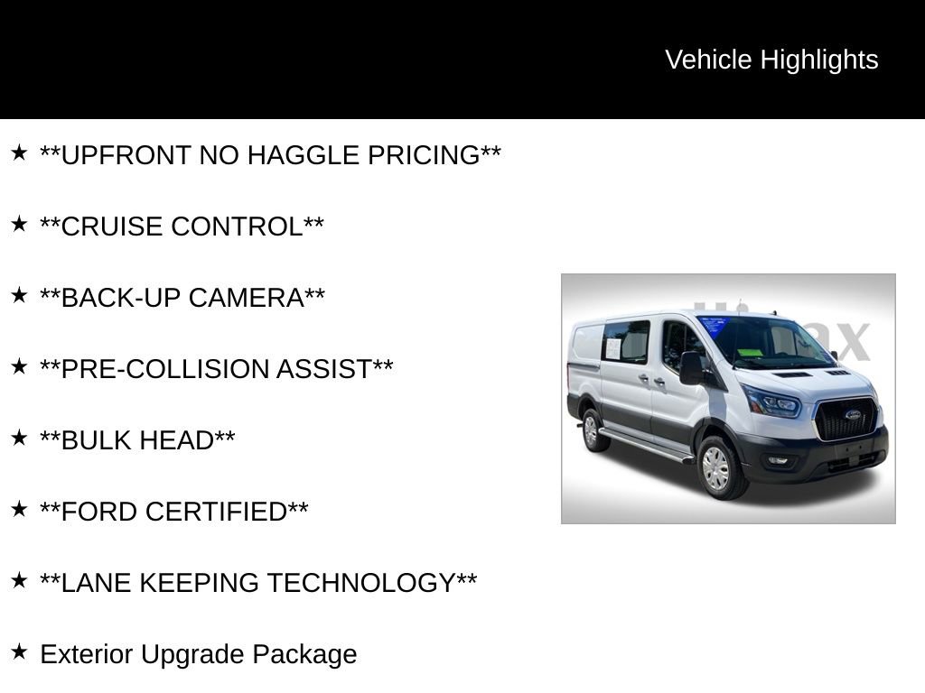 Certified 2023 Ford Transit 250 Low Roof w/ Exterior Upgrade Package image 12