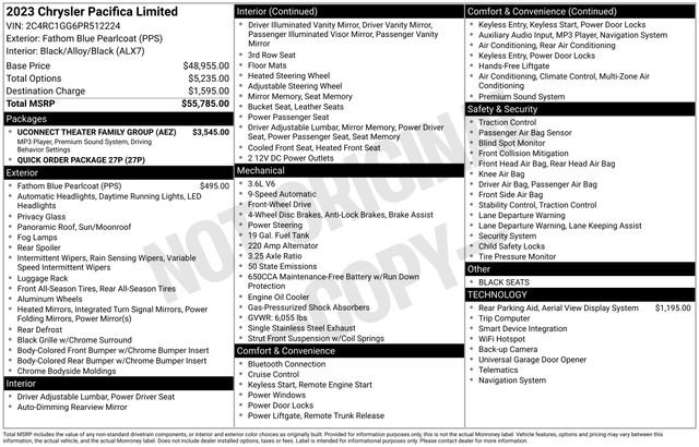 Used 2023 Chrysler Pacifica Limited w/ Uconnect Theater Family Group image 24