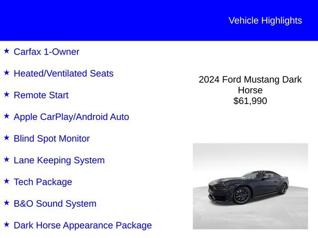 Certified 2024 Ford Mustang Dark Horse RWD image 3
