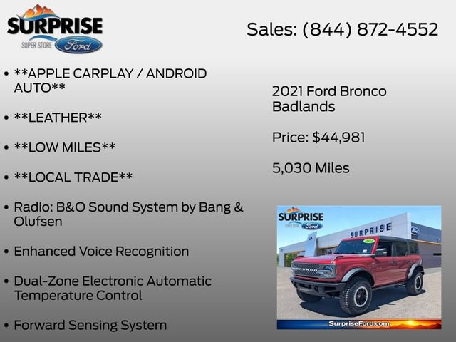 Certified 2021 Ford Bronco Badlands AWD/4WD image 32
