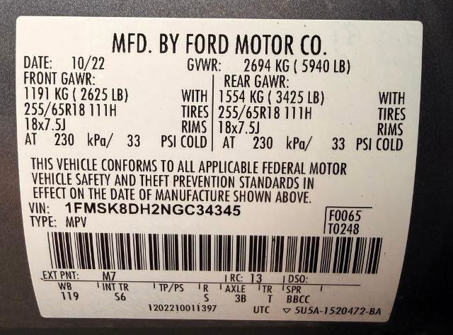 Certified 2022 Ford Explorer XLT w/ Equipment Group 202A AWD/4WD image 25