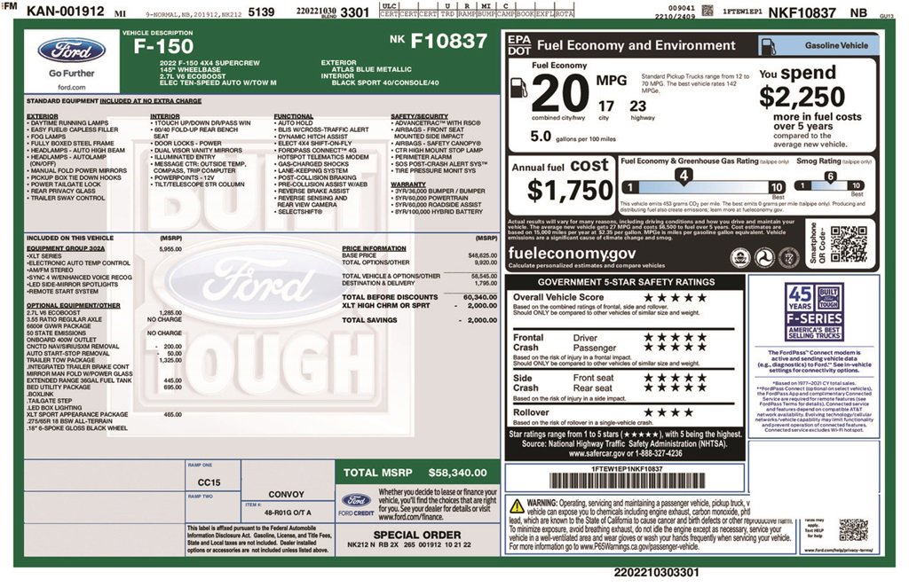 Certified 2022 Ford F150 XLT w/ Equipment Group 302A High image 5