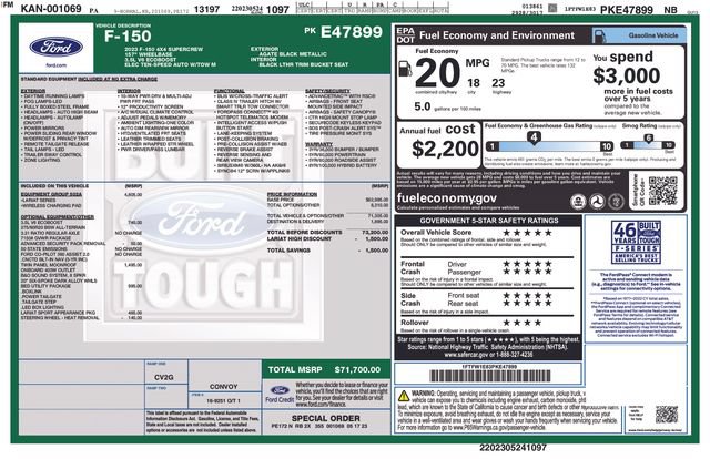 Certified 2023 Ford F150 Lariat w/ Equipment Group 502A High AWD/4WD image 3