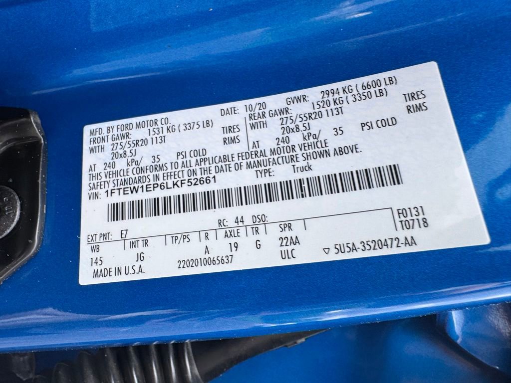 Certified 2020 Ford F150 XL w/ Equipment Group 101A Mid AWD/4WD image 44