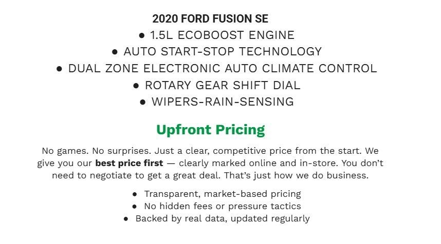 Certified 2020 Ford Fusion SE image 2