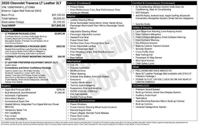 Used 2020 Chevrolet Traverse LT w/ LT Premium Package image 26