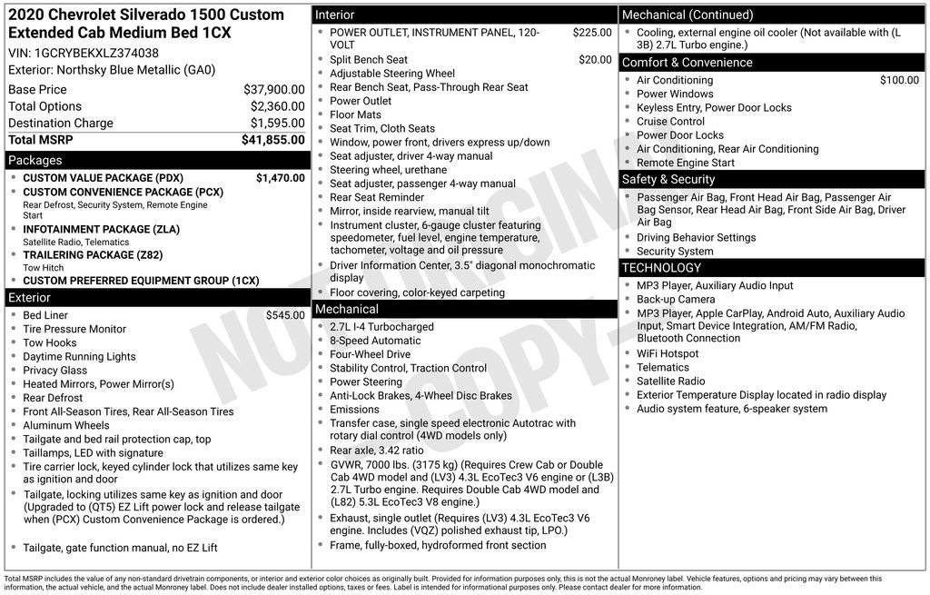 Used 2020 Chevrolet Silverado 1500 Custom w/ Custom Value Package AWD/4WD image 5