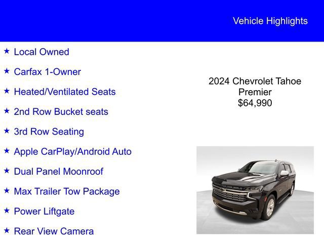 Used 2024 Chevrolet Tahoe Premier w/ Premium Package image 5