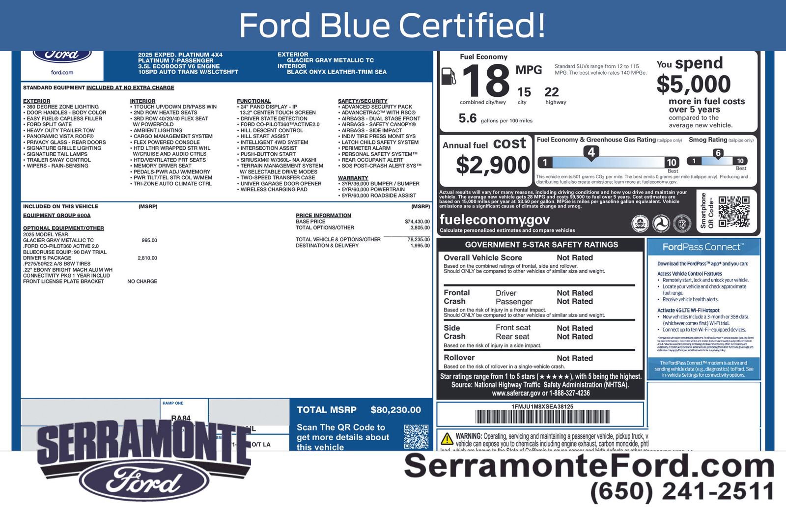 Certified 2025 Ford Expedition Platinum w/ Driver's Package AWD/4WD image 21