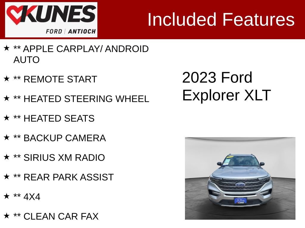 Certified 2023 Ford Explorer XLT w/ Equipment Group 202A AWD/4WD image 3