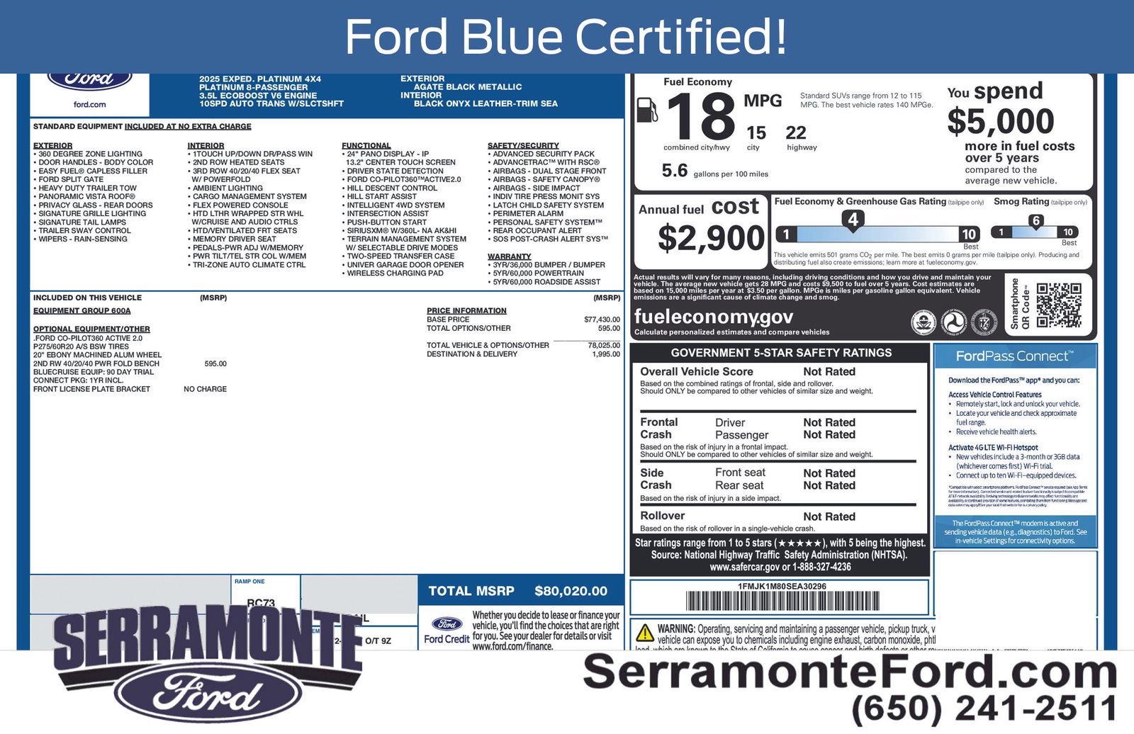 Certified 2025 Ford Expedition Max Platinum AWD/4WD image 21