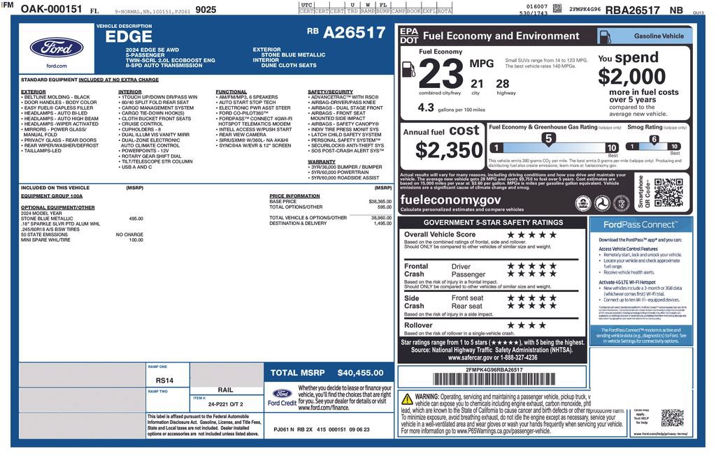 Certified 2024 Ford Edge SE AWD/4WD image 15