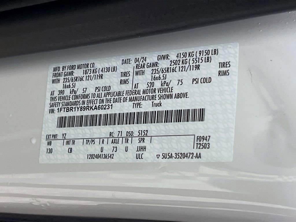 Certified 2024 Ford Transit 250 Low Roof w/ Exterior Upgrade Package image 33