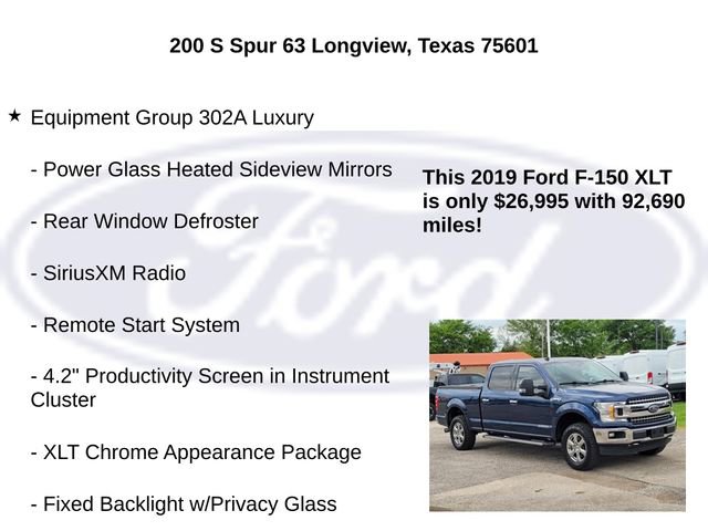 Certified 2019 Ford F150 XLT w/ Equipment Group 302A Luxury image 5