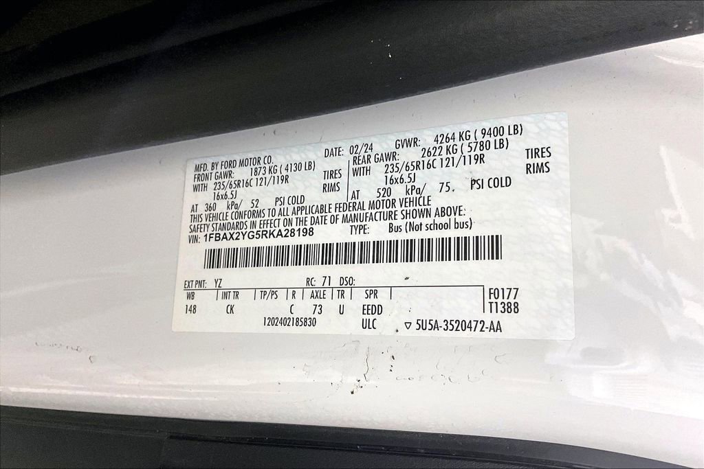 Certified 2024 Ford Transit 350 XLT RWD image 26