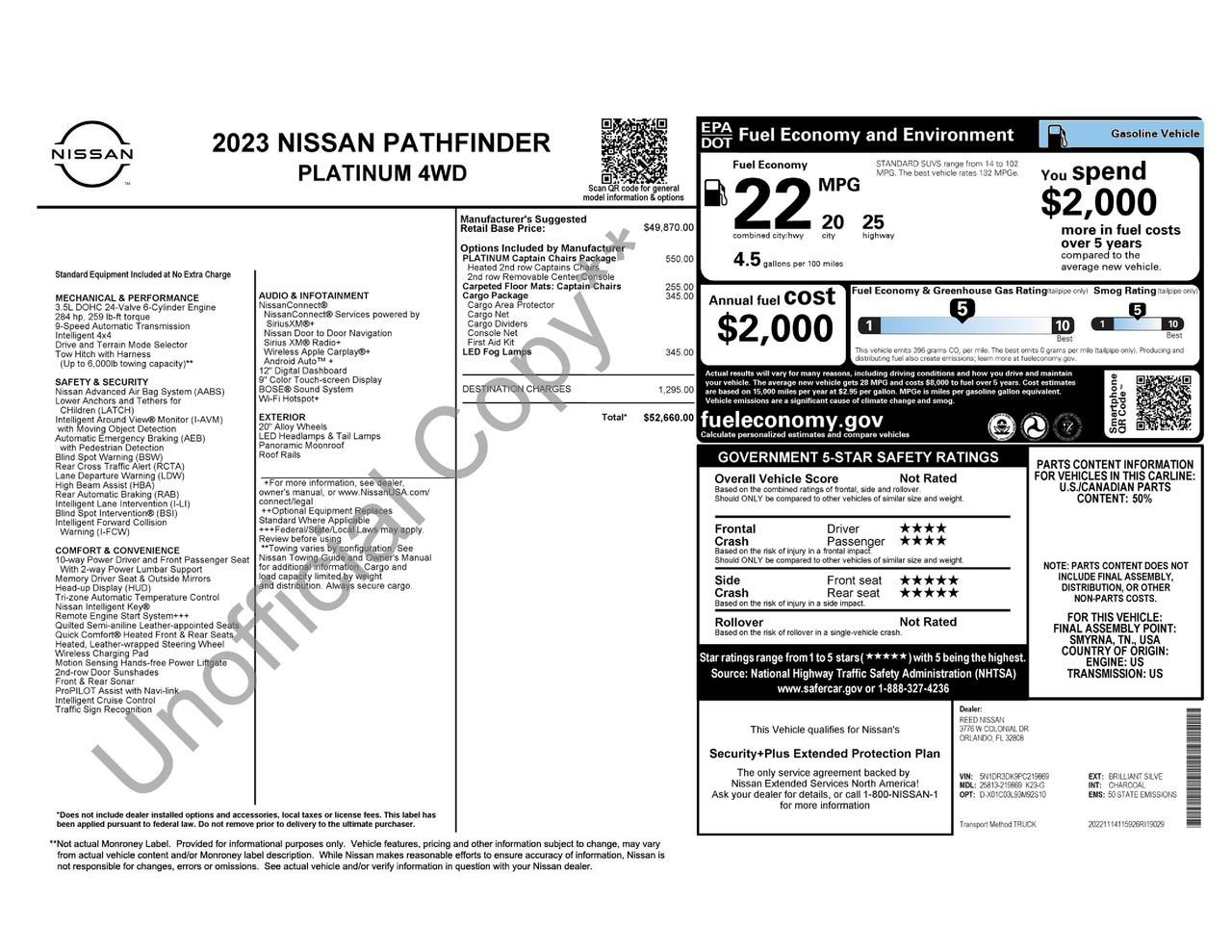 Used 2023 Nissan Pathfinder Platinum AWD/4WD image 54