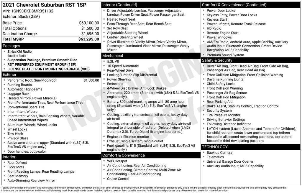 Used 2021 Chevrolet Suburban RST RWD image 6