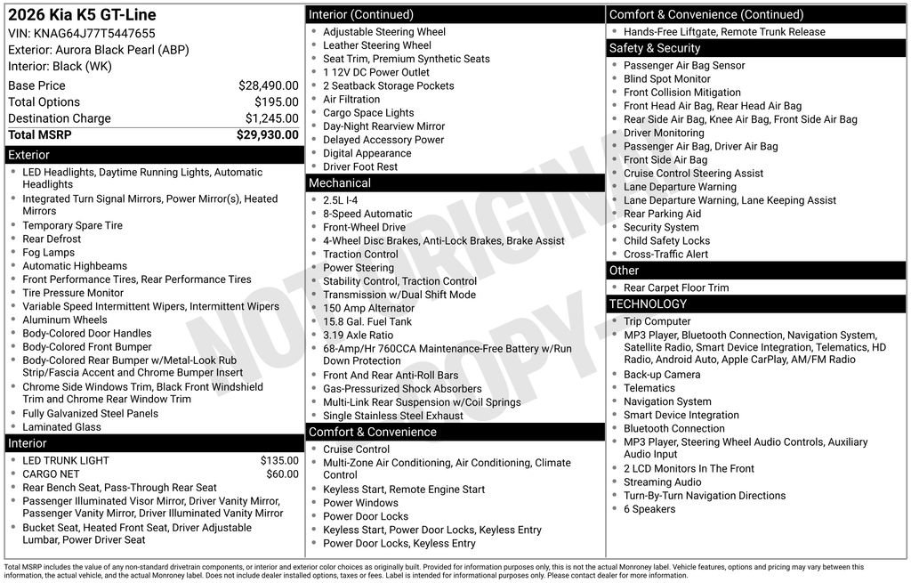 Used 2026 Kia K5 GT-Line FWD image 26