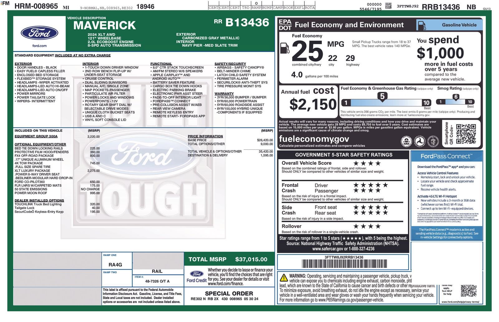 Certified 2024 Ford Maverick XLT w/ XLT Luxury Package AWD/4WD image 4