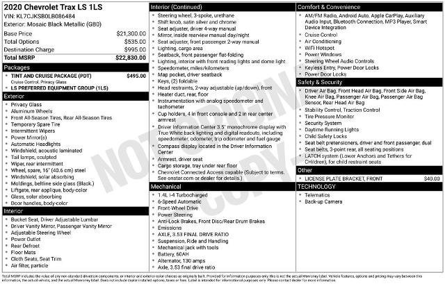 Used 2020 Chevrolet Trax LS w/ Tint and Cruise Package image 21