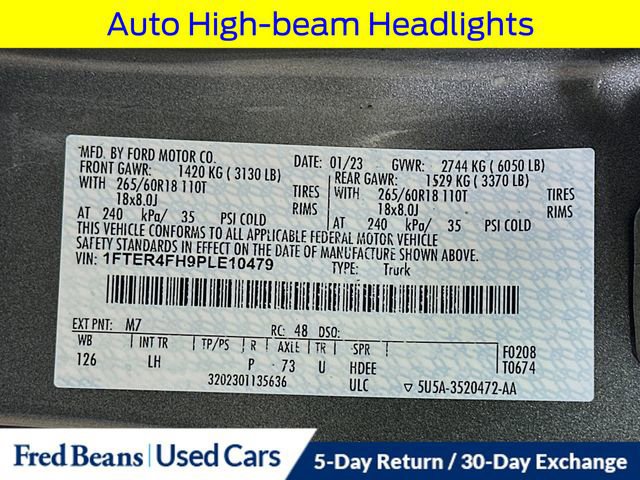 Certified 2023 Ford Ranger XLT w/ Equipment Group 302A High image 37