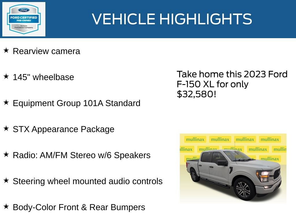 Certified 2023 Ford F150 XL w/ STX Appearance Package RWD image 22