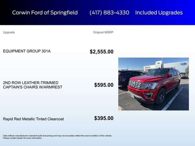 Certified 2020 Ford Expedition Max Limited w/ Equipment Group 301A image 5