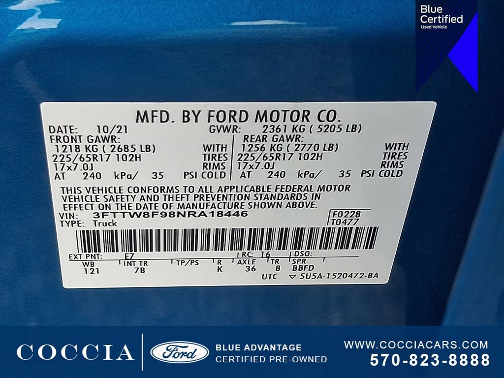 Certified 2022 Ford Maverick XLT w/ Equipment Group 300A Standard AWD/4WD image 27