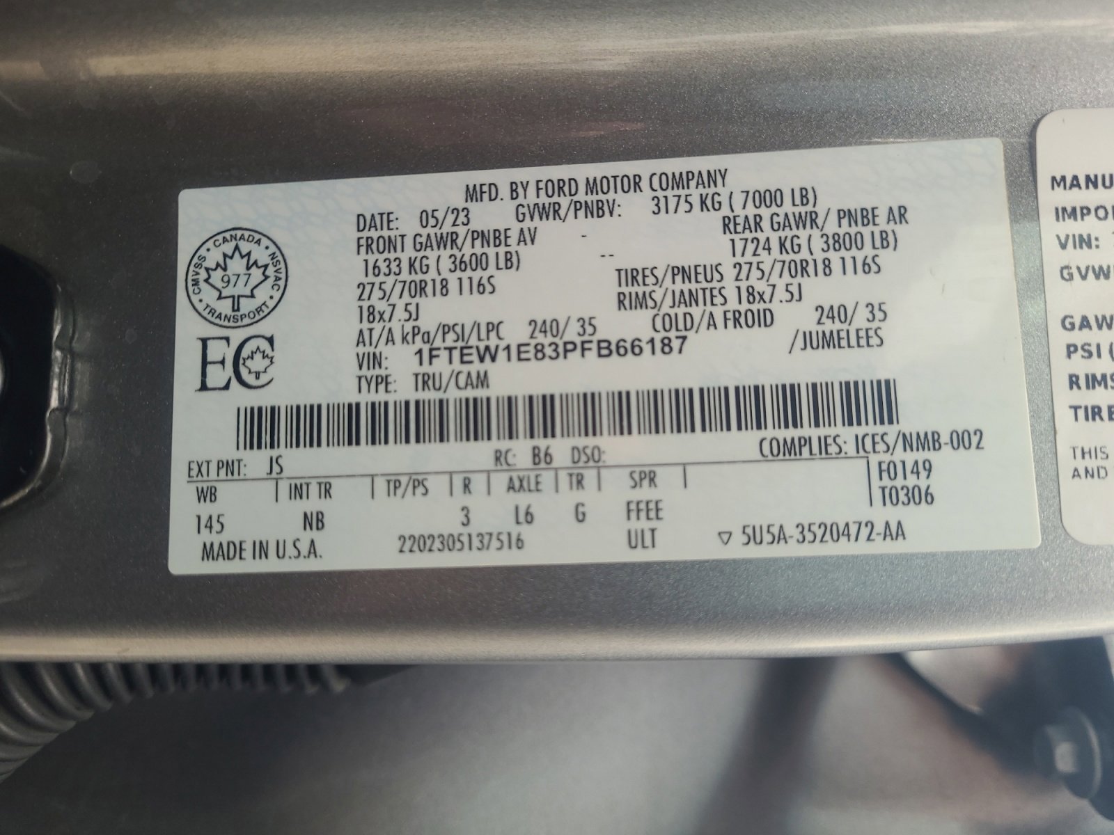 Certified 2023 Ford F150 Tremor w/ Equipment Group 402A High AWD/4WD image 25