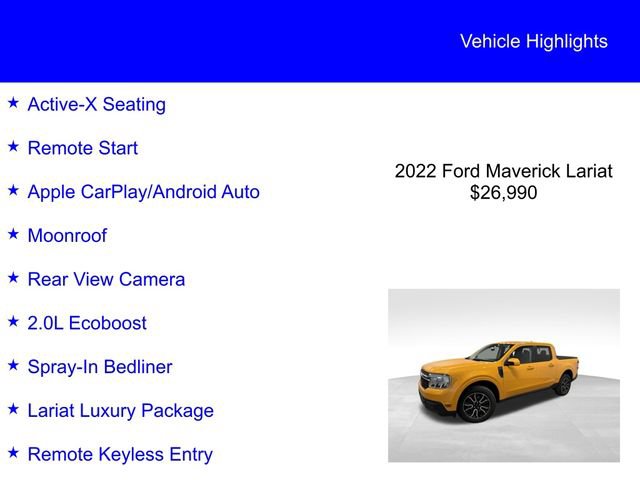 Certified 2022 Ford Maverick Lariat w/ Lariat Luxury Package FWD image 3