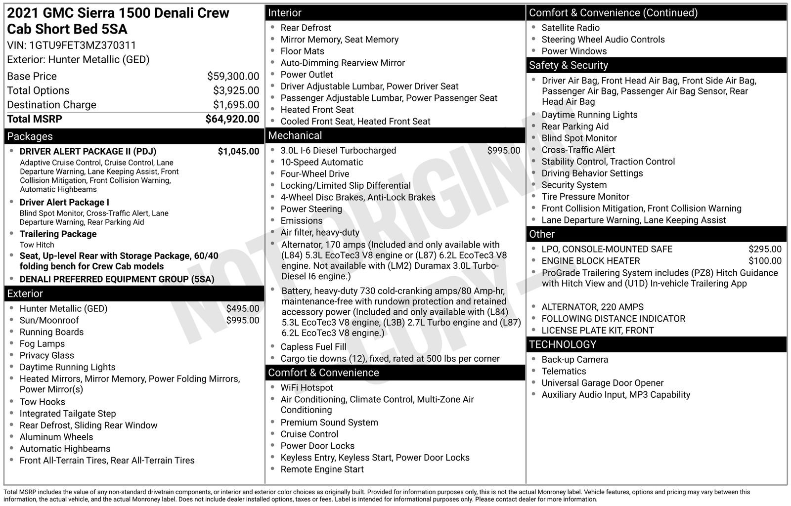 Used 2021 GMC Sierra 1500 Denali w/ Driver Alert Package II AWD/4WD image 32