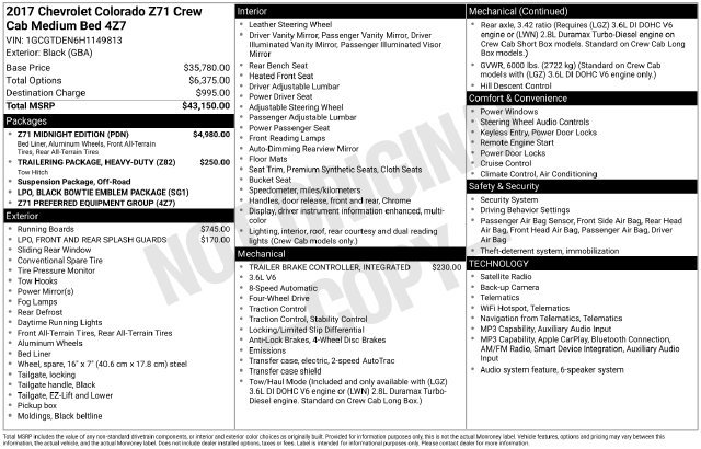 Used 2017 Chevrolet Colorado Z71 w/ Z71 Midnight Edition AWD/4WD image 18