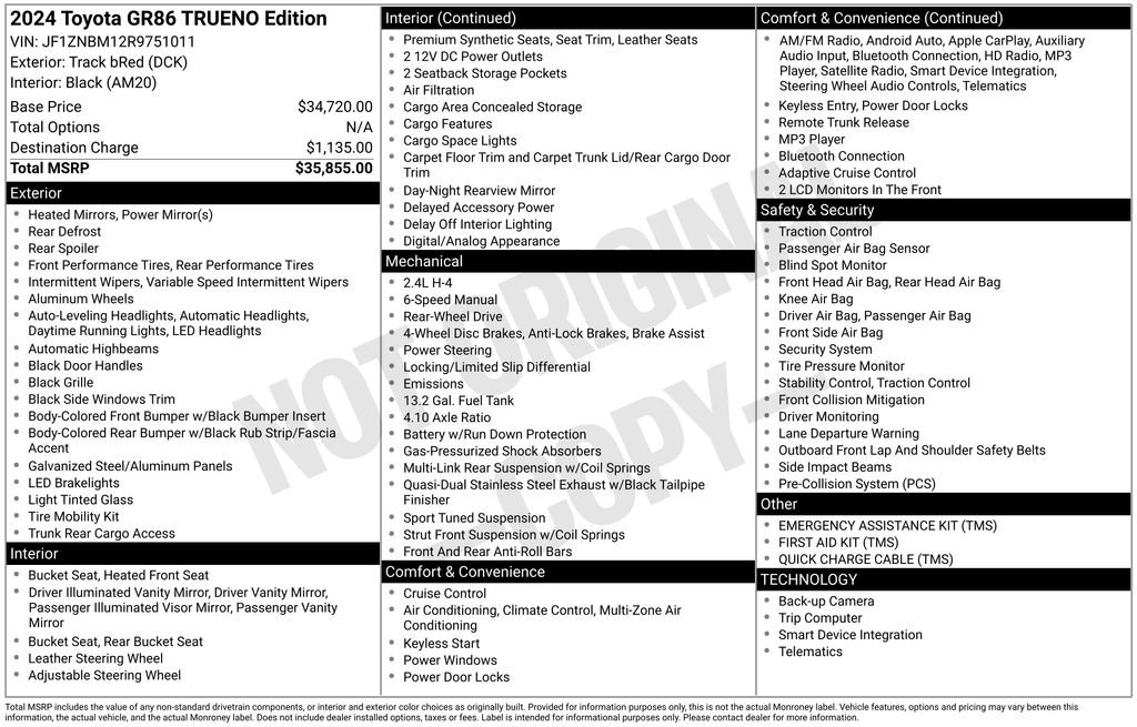 Used 2024 Toyota GR86 TRUENO Edition image 8