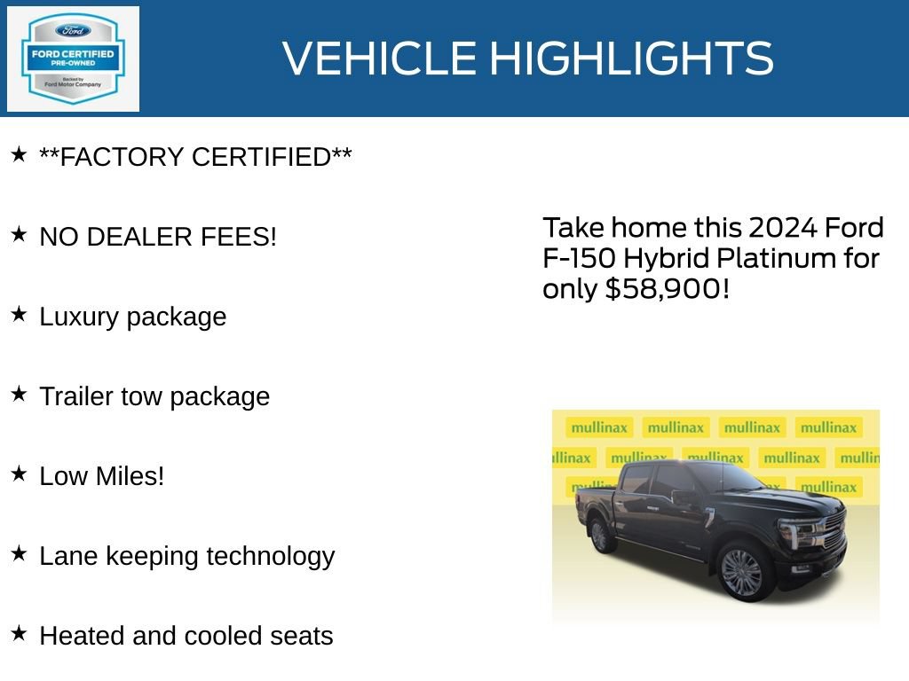 Certified 2024 Ford F150 Platinum w/ Equipment Group 703A Plus AWD/4WD image 12