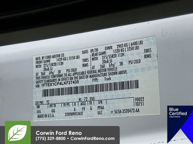 Certified 2020 Ford F150 XL w/ Equipment Group 101A Mid image 33