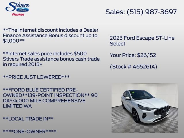 Certified 2023 Ford Escape ST-Line Select w/ Tech Pack #2 AWD/4WD image 22