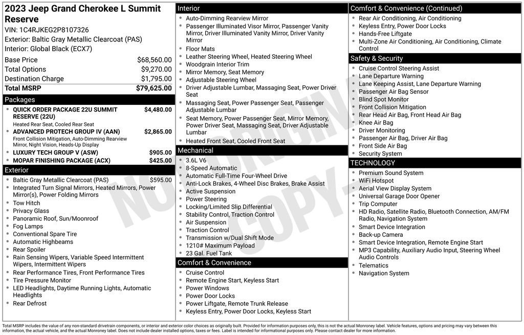 Used 2023 Jeep Grand Cherokee L Summit AWD/4WD image 9