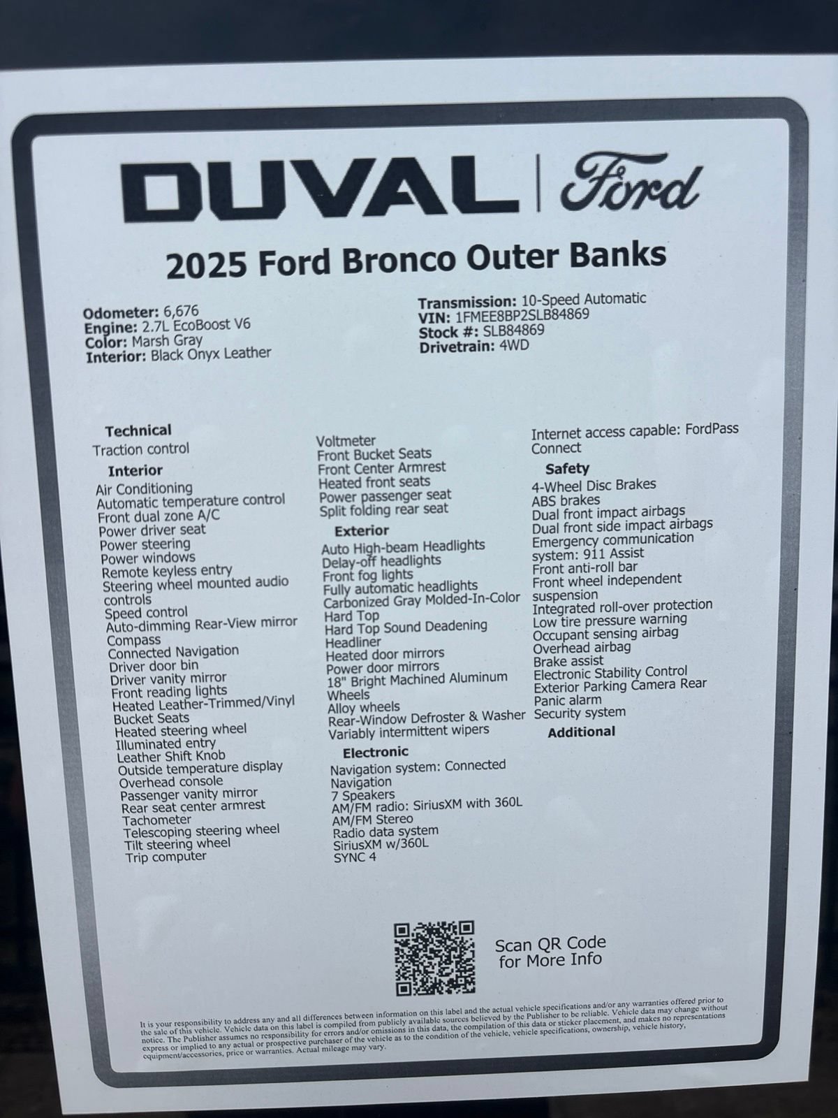 Certified 2025 Ford Bronco Outer Banks AWD/4WD image 20