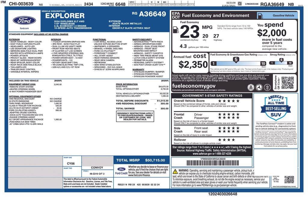 Certified 2024 Ford Explorer XLT w/ Equipment Group 202A AWD/4WD image 13