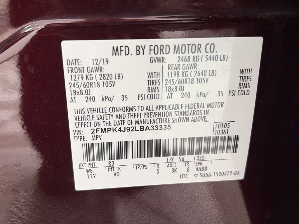 Certified 2020 Ford Edge SEL w/ Cold Weather Package AWD/4WD image 9