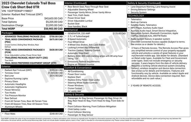 Used 2023 Chevrolet Colorado Trail Boss w/ Advanced Trailering Package AWD/4WD image 34