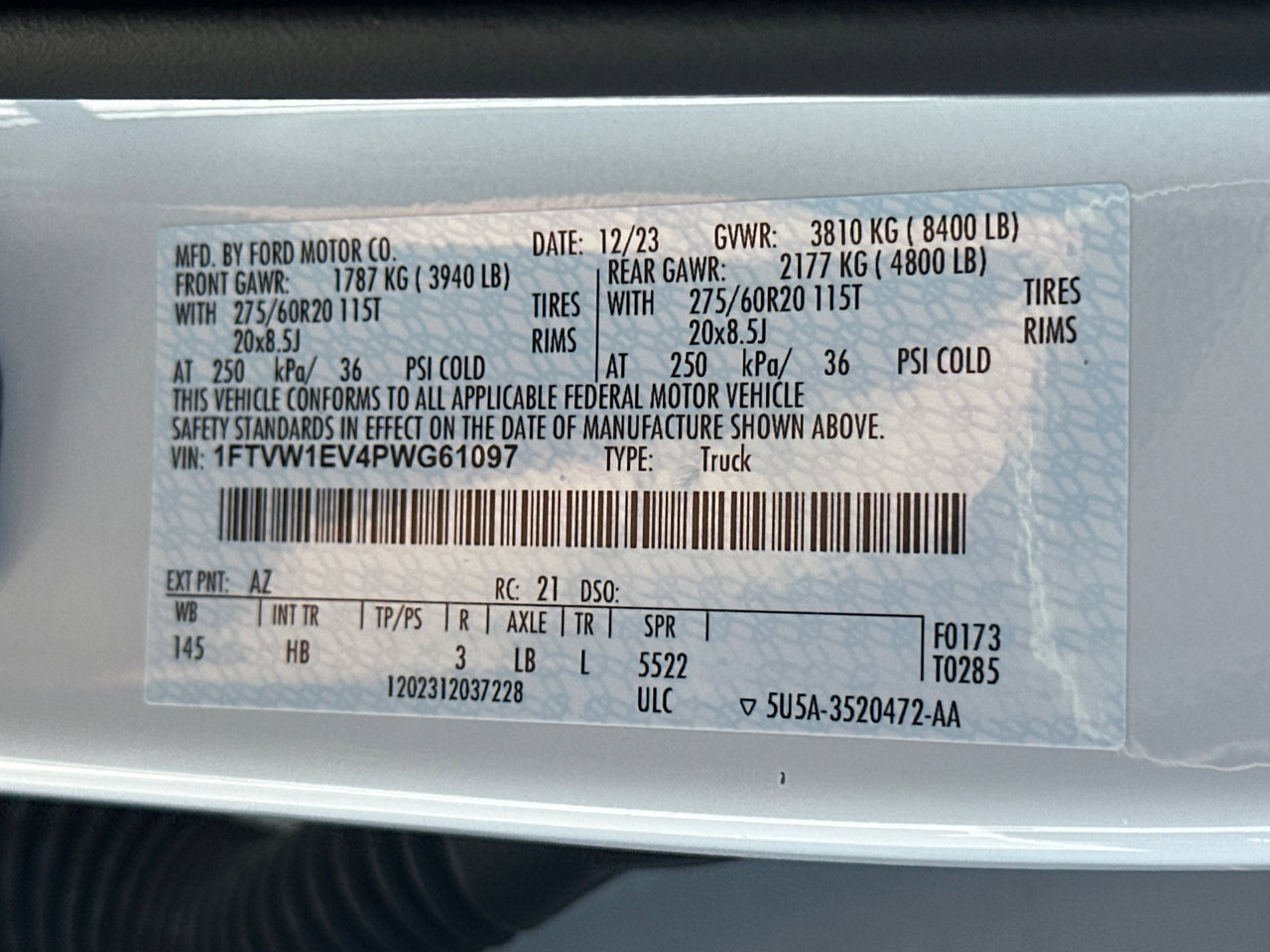 Certified 2023 Ford F150 Lightning Lariat w/ Equipment Group 511A High AWD/4WD image 36