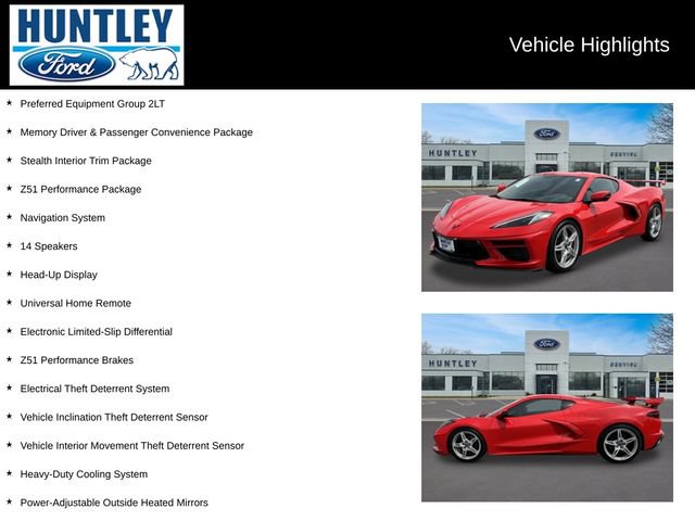 Used 2023 Chevrolet Corvette Stingray Preferred Cpe w/ Z51 Performance Package RWD image 2