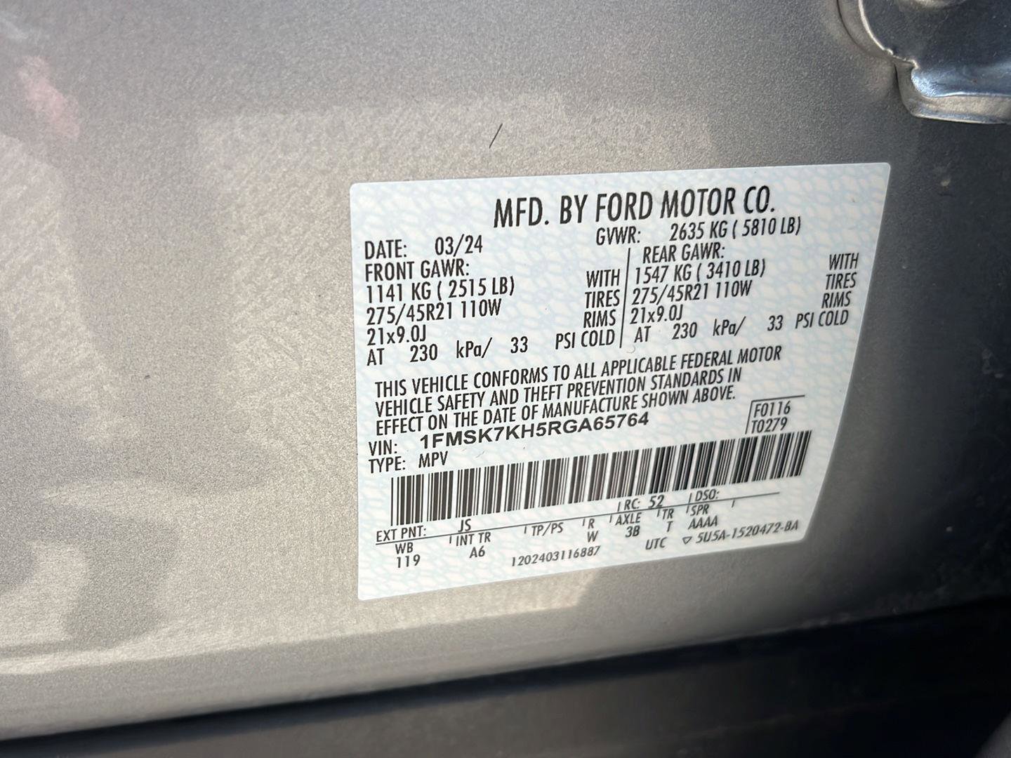 Certified 2024 Ford Explorer ST-Line w/ Class IV Trailer Tow Package RWD image 33