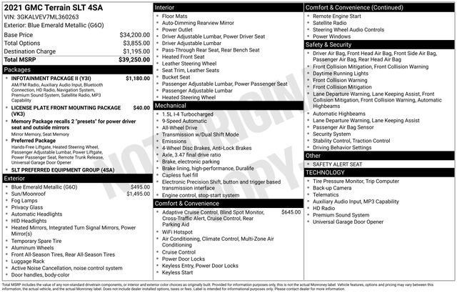 Used 2021 GMC Terrain SLT w/ Infotainment Package II image 40