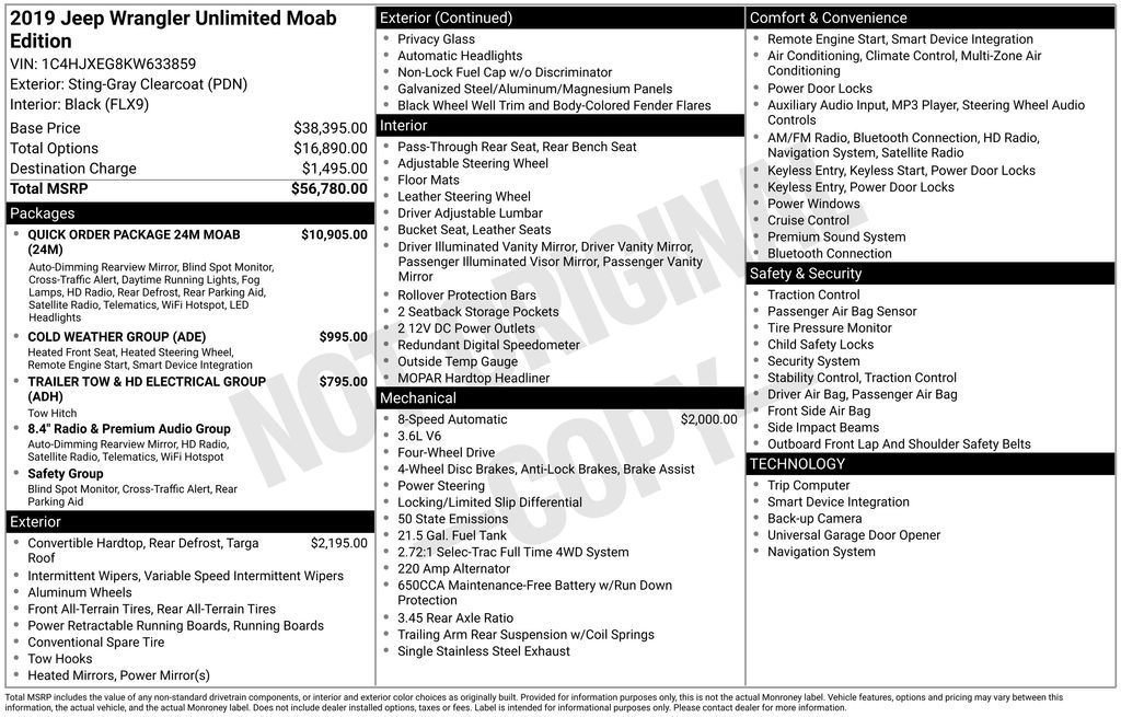 Used 2019 Jeep Wrangler Unlimited Sahara w/ Quick Order Package 24M Moab image 34