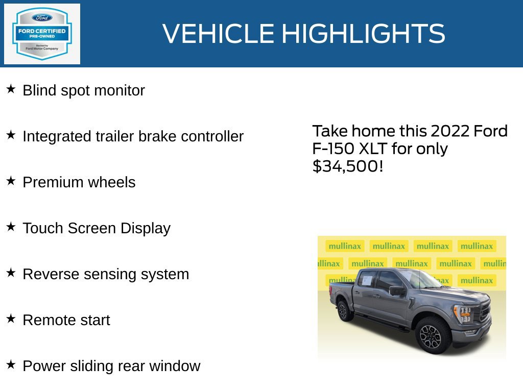 Certified 2022 Ford F150 XLT w/ Equipment Group 302A High AWD/4WD image 23