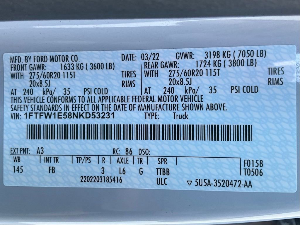Certified 2022 Ford F150 XLT w/ Equipment Group 302A High image 80