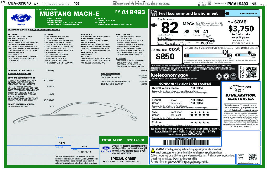 Certified 2023 Ford Mustang Mach-E GT w/ GT Performance Edition AWD/4WD image 50